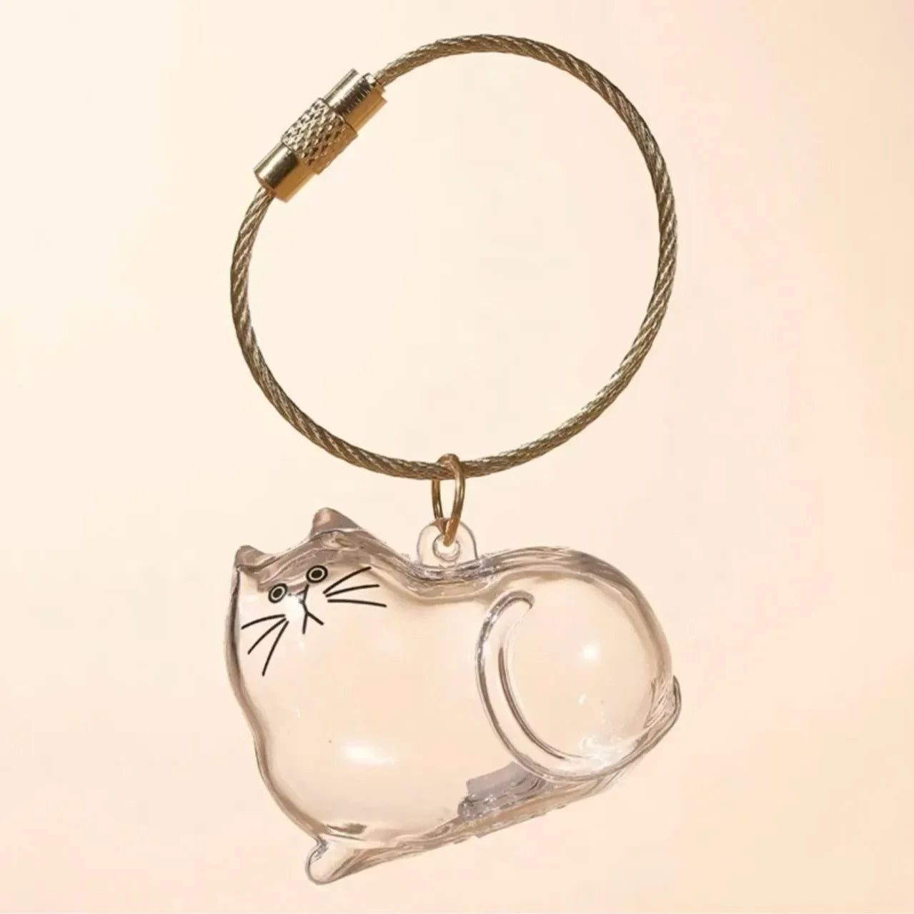 Cat Shaped Pet Hair Keepsake Keychain Charm Resin Dog Shaped Memorial Pendant Handmade DIY Pet Souvenir Keychain for Pet Lovers
