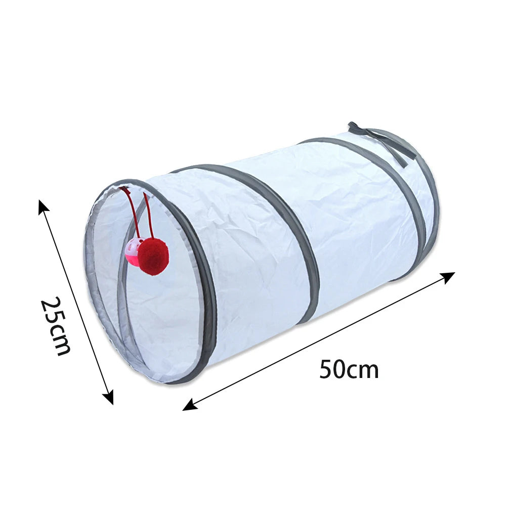 Short Tunnel Foldable Cat Toy Kitty Pet Training Interactive Fun Toy Tunnel Bored For Puppy Rabbit Play Tube