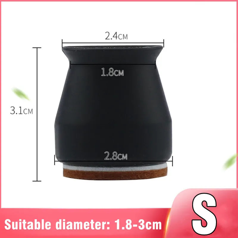 8Pcs TPE Silicone Chair Leg Floor Protectors with Felt,Chair Leg Caps,Furniture Leg Feet Protection Cover Protect Hardwood Floor