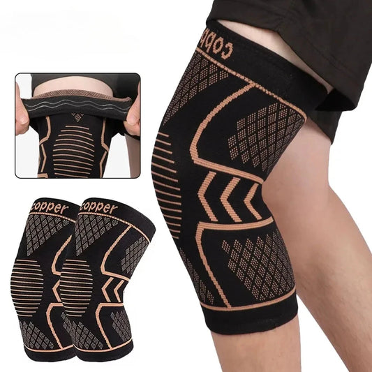 Copper Knee Support Pad Braces Compression Knee Sleeve Arthritis Joint Pain Relief Sports Fitness Workout Running Unisex