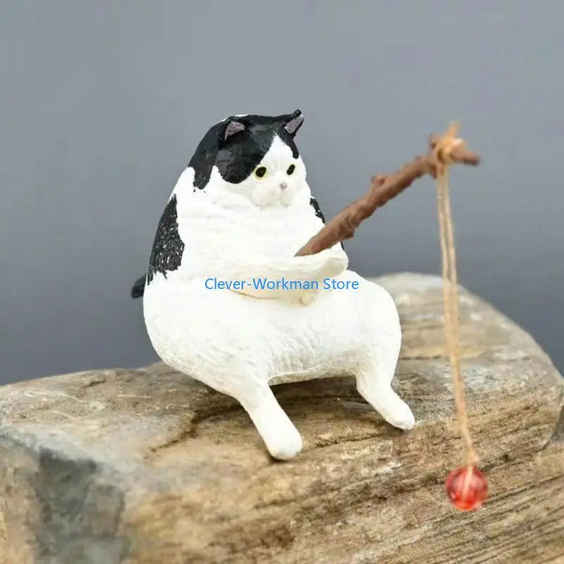 24TD Aquarium Decoration Fishing Ornaments for Fish Animal Resin Figurine