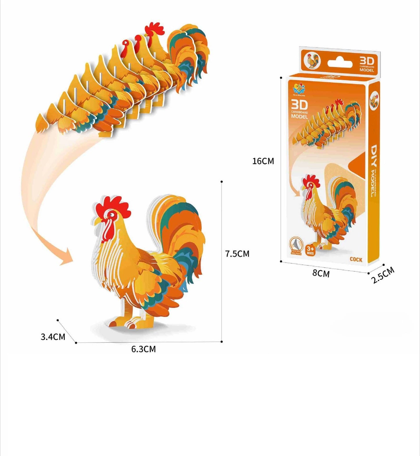 3D Animal Puzzle for Kids - DIY Dinosaur Ocean Safari Paper Crafts, Educational toy for Preschool Learning Activities