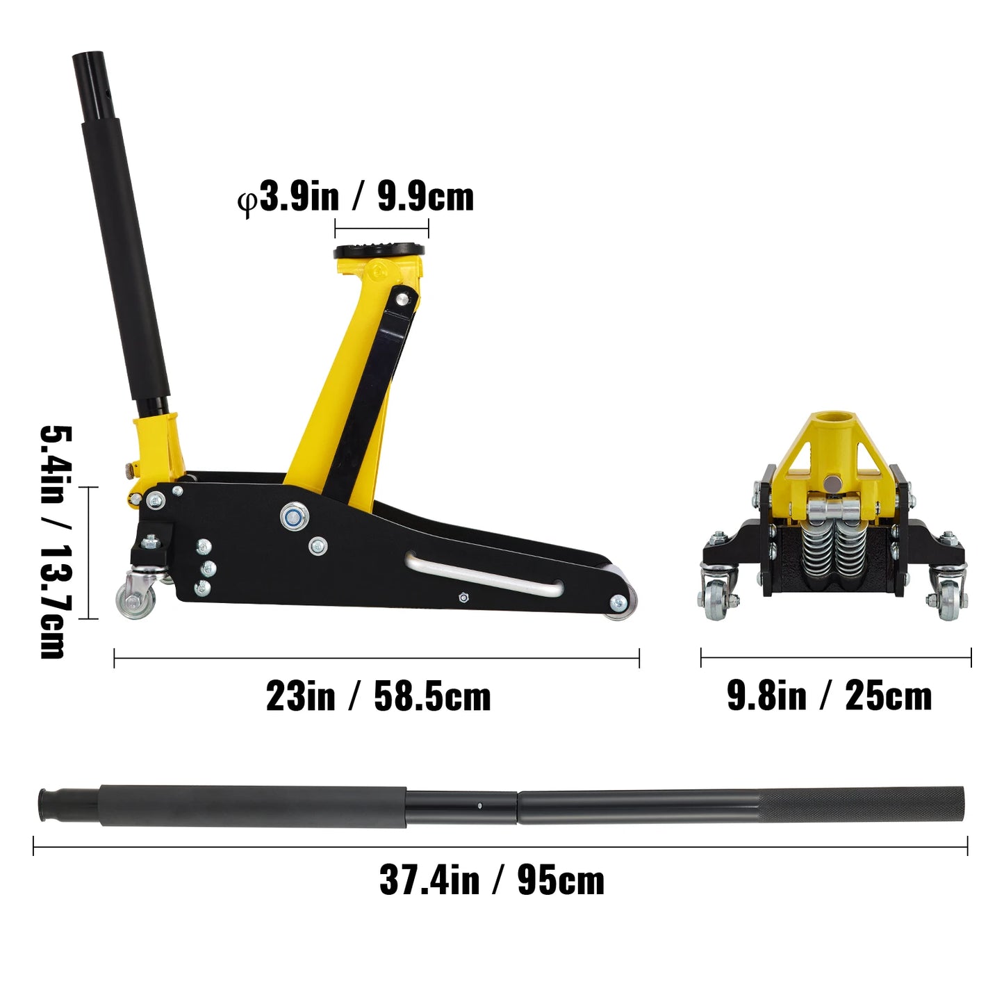 SucceBuy Car Jack 1.5-3T Floor Jack Aluminum&Steel Racing Jack Single Pistons Quick Lift Pump Tire Change Lifting Repair Tool