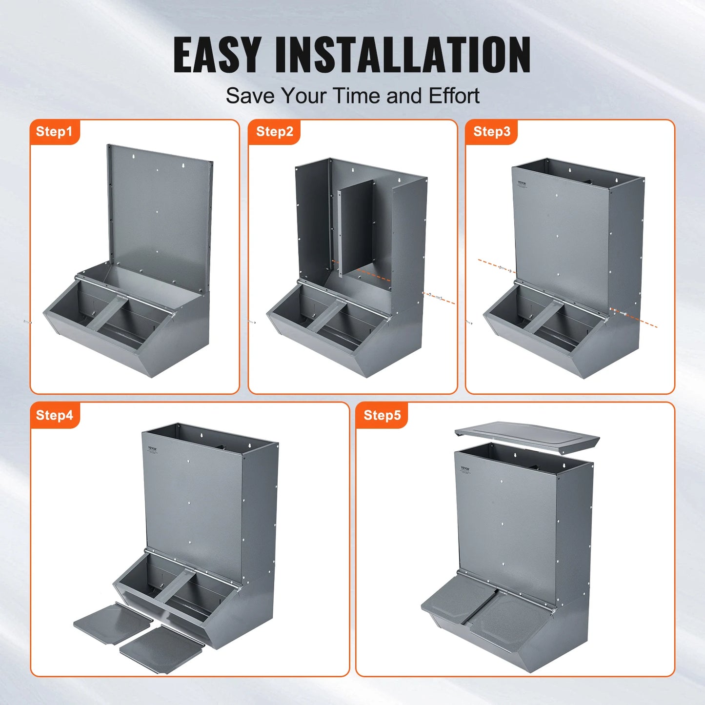 SucceBuy  Hog Feeder Heavy Duty Steel Piglets Feeder Multipurpose Trough Creep Feeder Farm Accessory Outdoor Livestock Feeder
