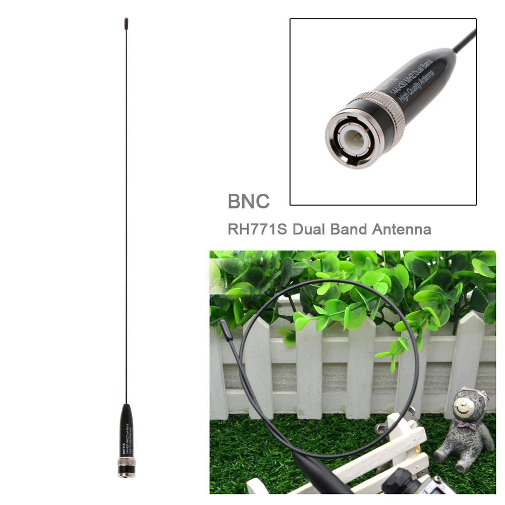BNC Antenna RH771S Dual Band Antenna Ultra-thin 144/430MHz Accessories for Icom IC-V8 IC-V80 Radio for Kenwood TK100