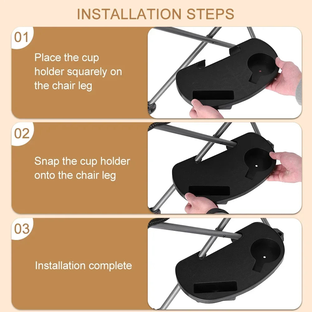 Chair Cup Holder with Mobile Phone Slot Recliner Side Table Multifunction Clip On Chair Table Portable for Camping Picnic