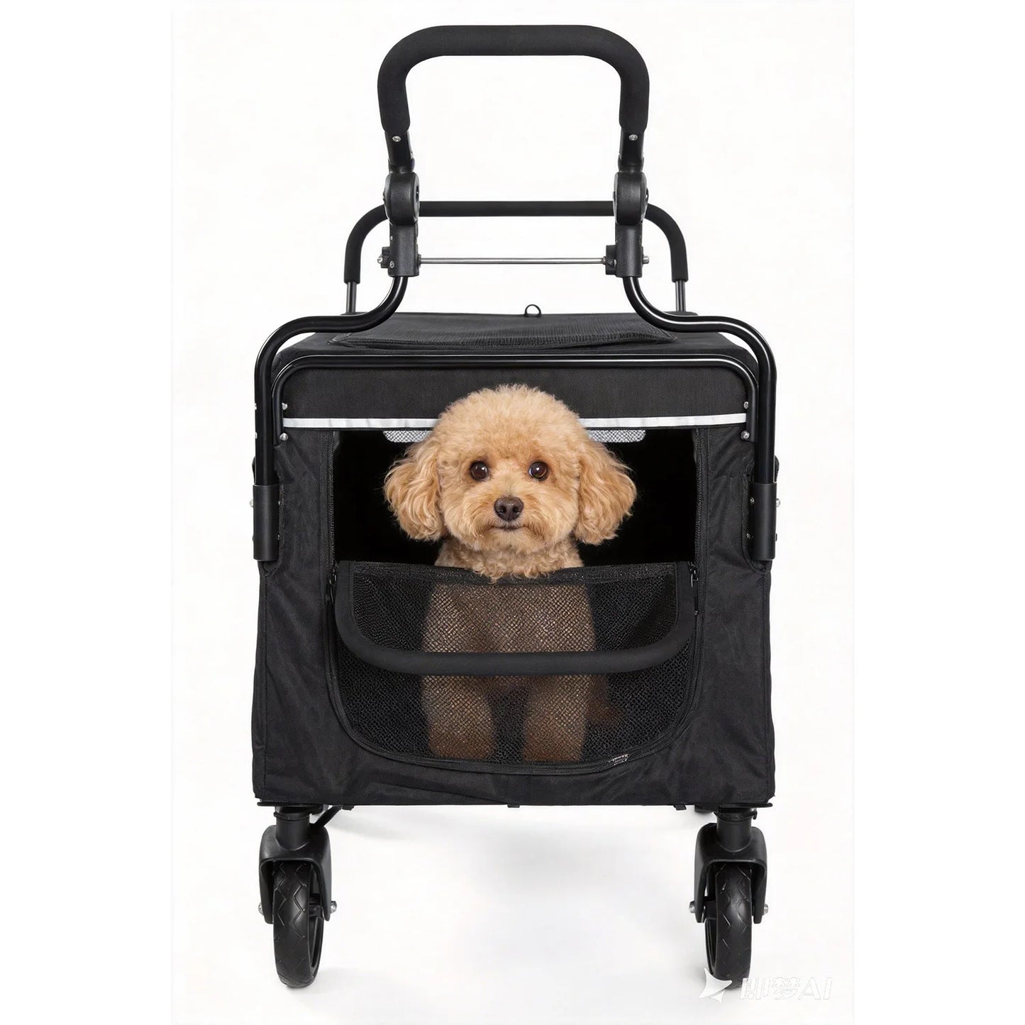 Dog Pushchair, 2-in-1 Dog Stroller & Wagon for Large Medium Dogs, Foldable All-Terrain Pet Buggy, 50 kg Capacity