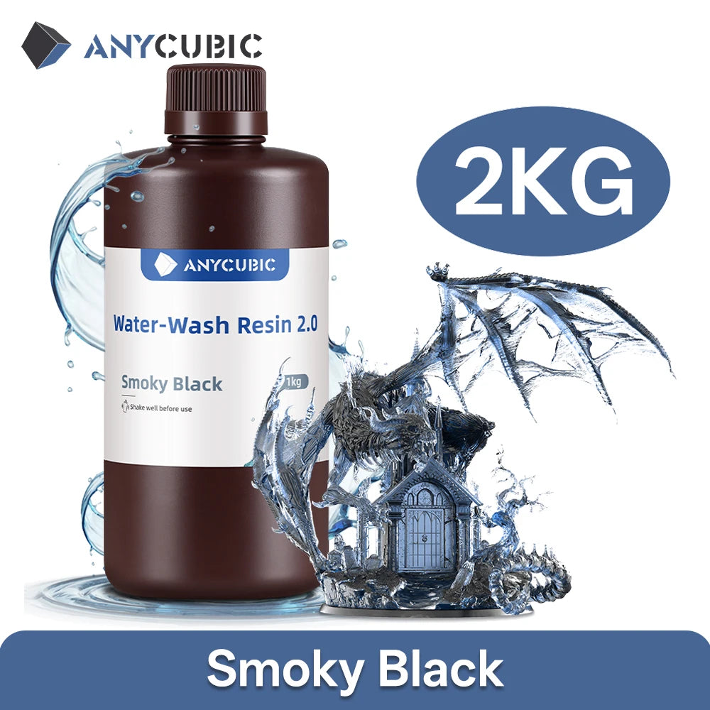 Anycubic Water Wash Resin Water Washable High Precision Low Odor Low Viscosity Support 3 Ways Washing For LCD 3D Printer Resin