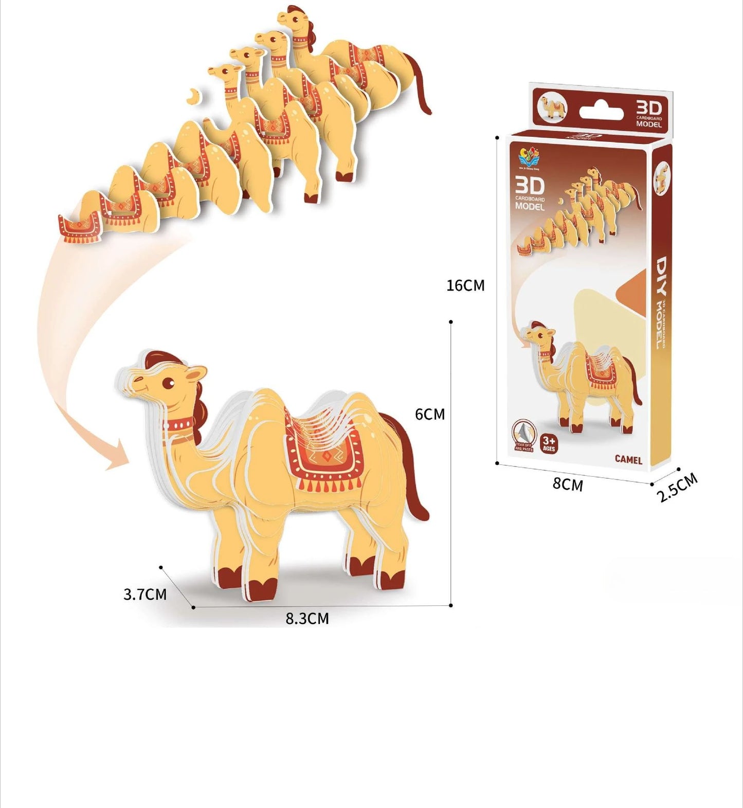 3D Animal Puzzle for Kids - DIY Dinosaur Ocean Safari Paper Crafts, Educational toy for Preschool Learning Activities