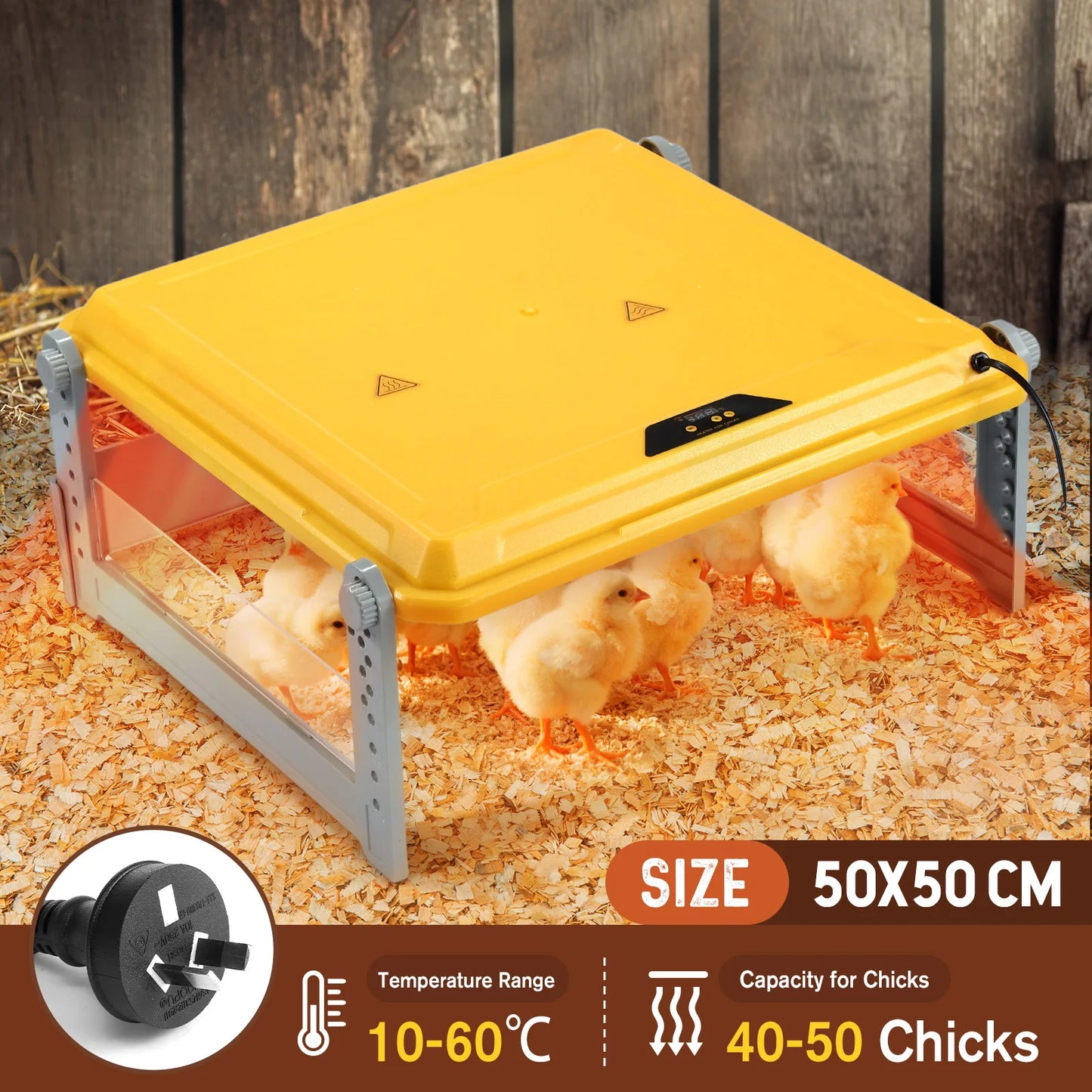 Pet Scene Adjustable Chick Brooder Heating Plate Chicken Chook Heater Coop Poultry Duck Quail Brooding Warmer for 40 to 50 Chick
