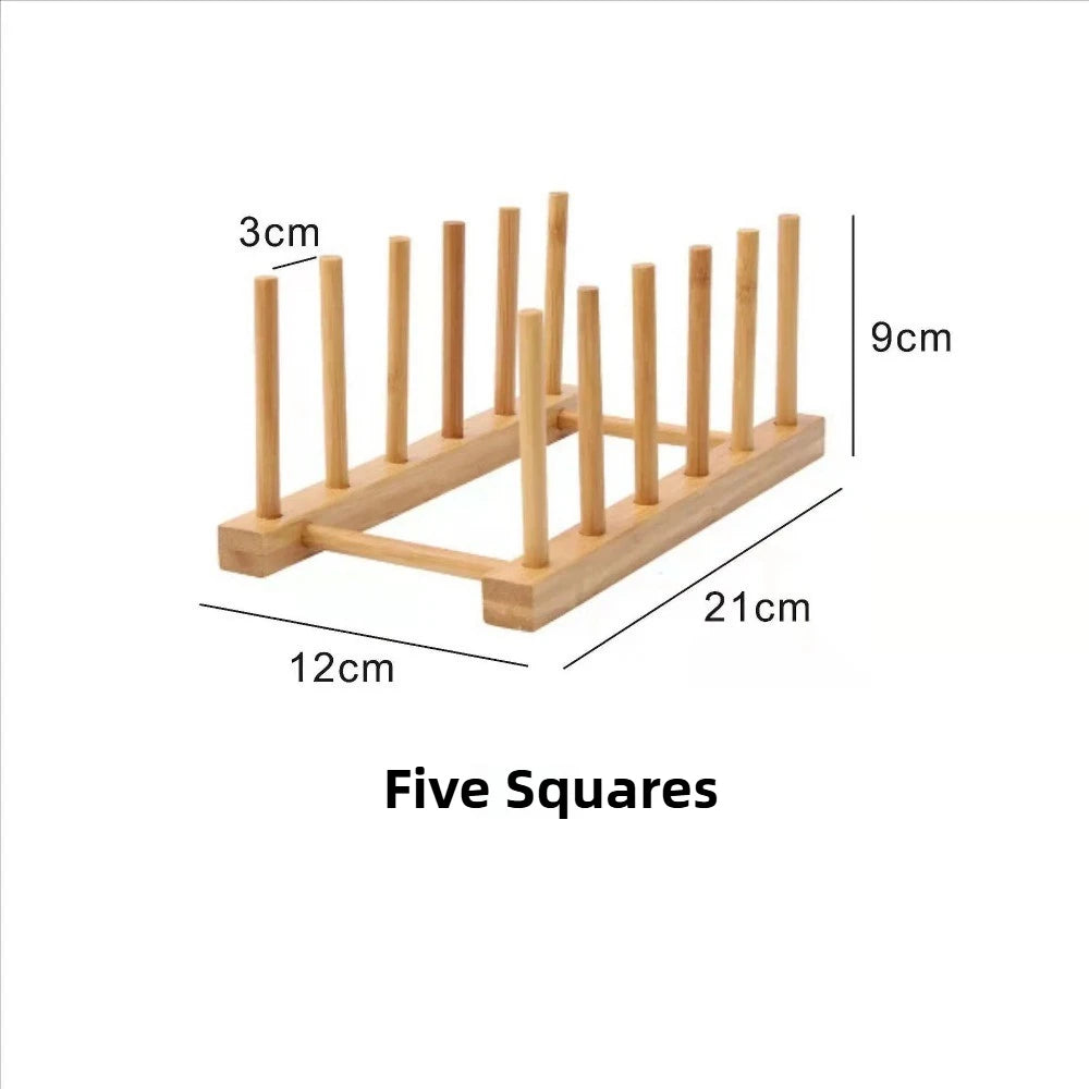 DIY Locker Bamboo Drain Rack Wooden Plate Rack Dish Rack Kitchen Organizer for Plates/Cutting Boards/Plates/Cups/Pot Lid