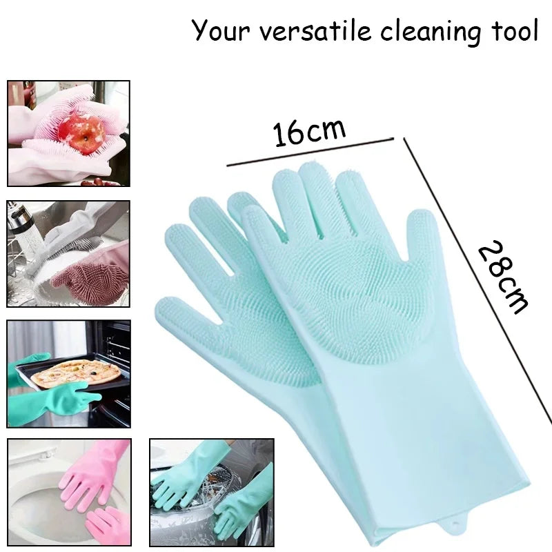 Multi-Functional Pet Grooming Gloves for Dogs And Cats Silicone Bathing Shampoo Scrubber Dishwashing Cleaning Glove Hair Removal