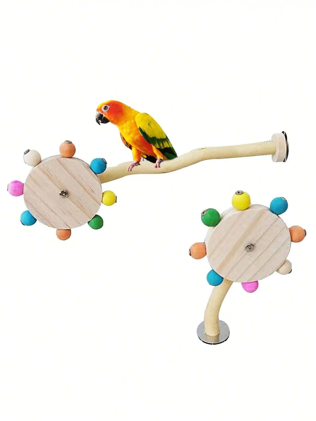 1pc Parrot Toy Spiral Rotating Pole With Cage Stand For Exercise And Fun