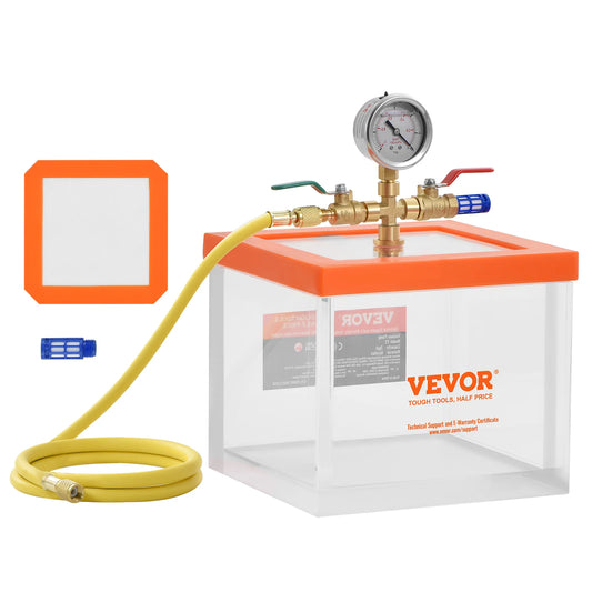 SucceBuy 2 Gallon Vacuum Chamber Upgraded Multipurpose Acrylic for Resin Silica Degassing Gel Gypsum Degassing Vacuum Extraction