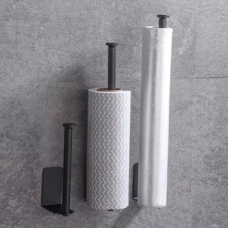 2026 Paper Towel Holder Under Cabinet Wall Mount Punch-free Stainless Steel Kitchen Organizer Silver Black Storage Holder
