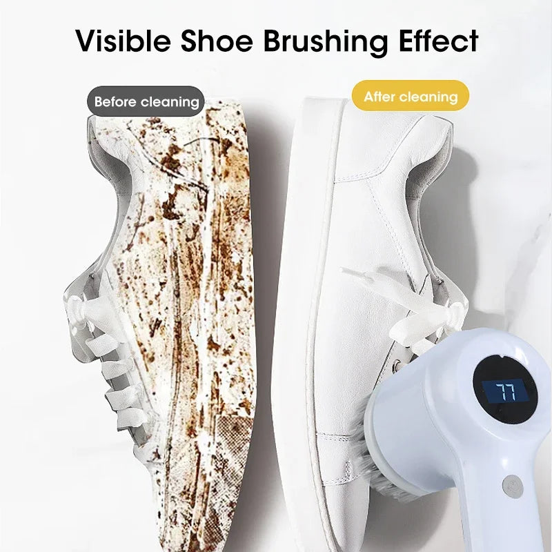 2025 Cordless Electric Spin Scrubber with 5 Brushes,IPX7 Waterproof Rechargeable Bathroom Cleaner for Tile/Shower/Grout Cleaning