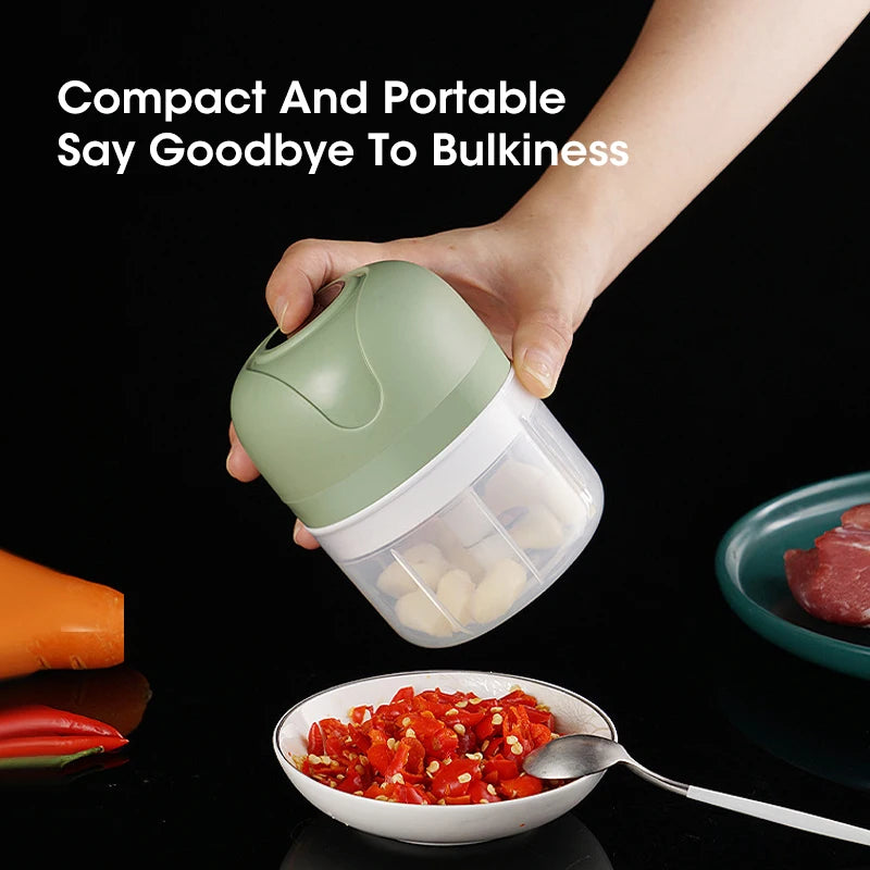 Mini Electric Garlic Grinder for Baby Food Multifunctional Meat Grinder USB Rechargeable Home Kitchen Vegetable Chopper