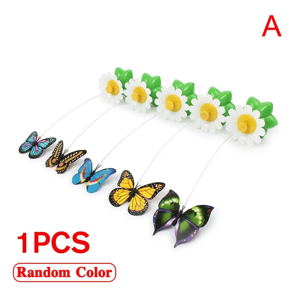 Random Color Rotating Electric Butterfly, Hummingbird Pet Product Rotating Around Flowers To Cats And Butterflies Pet Toys
