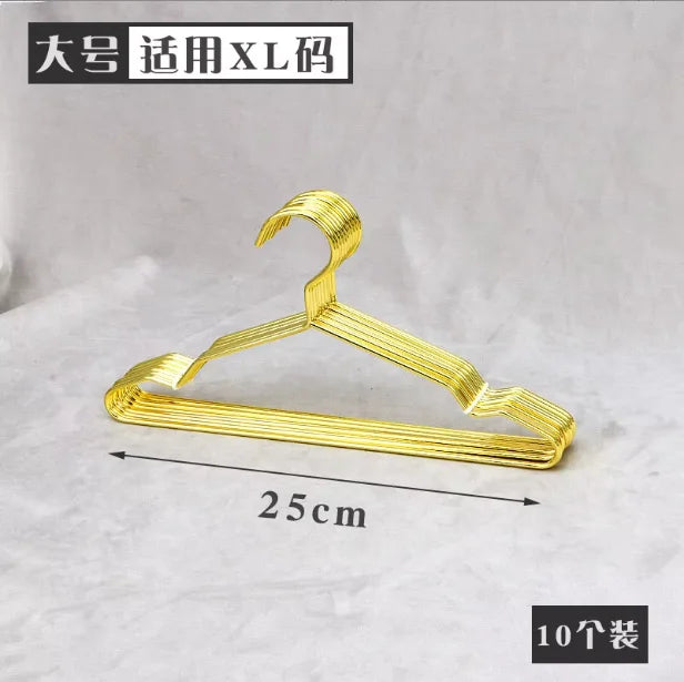 10PCS Stainless Steel Coat Hangers,Household Soild Metal Clothes Hanger for Adults Children Pet,Non-slip  Closet Organizer Rack