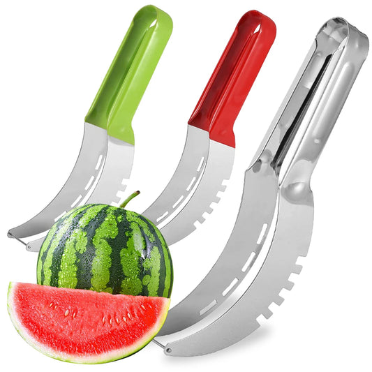 Watermelon Artifact Slicing Knife Stainless Steel Knife Corer Fruit  Vegetable Tools Watermelon Fruit Clip kitchen Accessories