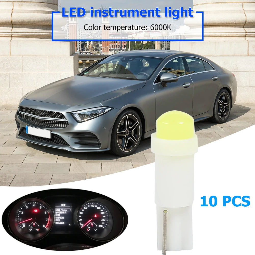 10pcs T5 3D COB LED Wedge Bulbs for Car Dashboard Instrument Light Reading Lamp Long Life Of a Super Bright 1w Lamp Bead
