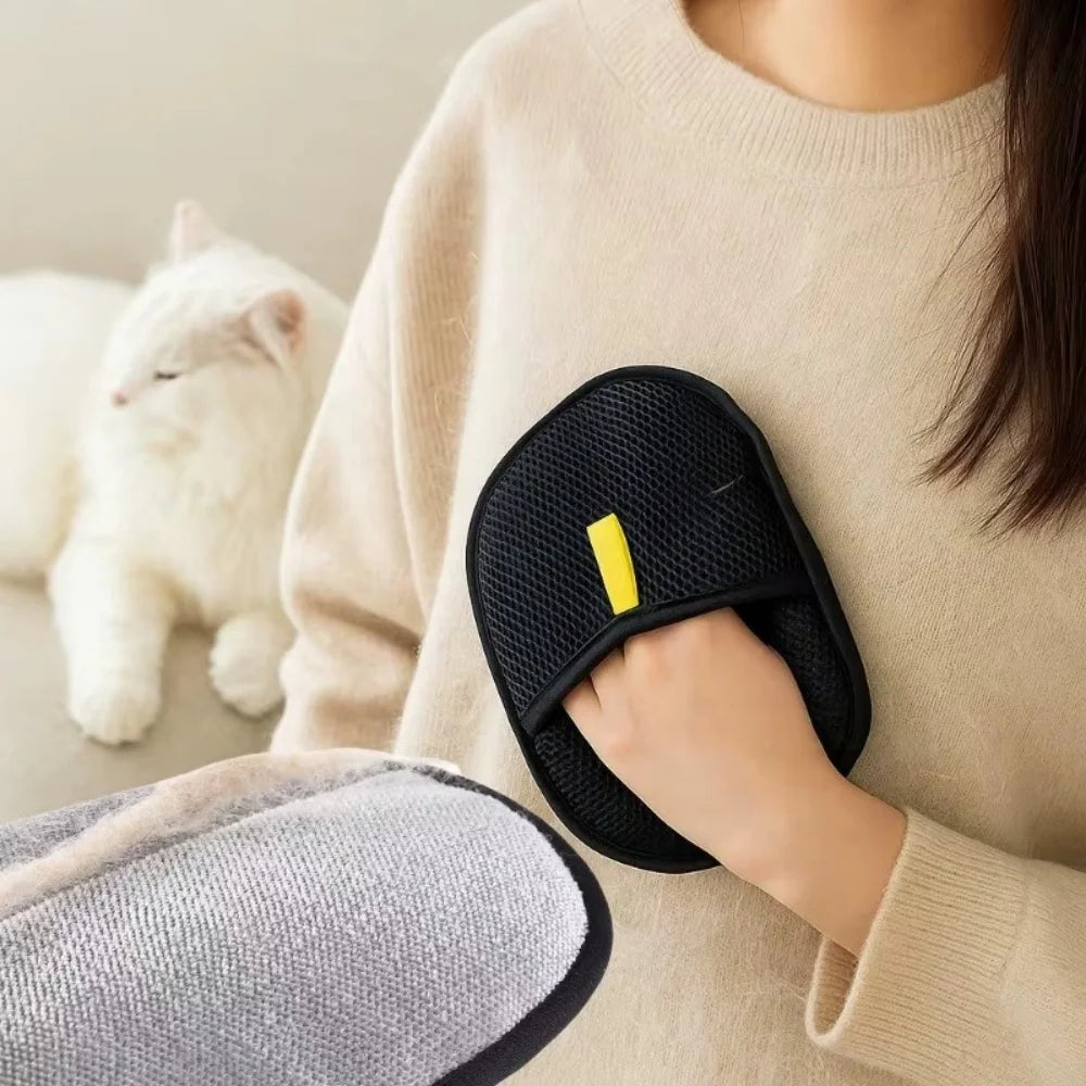 Upgrated Pet Hair Remover Brush Double-Sided Fur Hair Deshedding Brush Glove for Dog Cat for Deshedding Cleaning Carpets Sofas