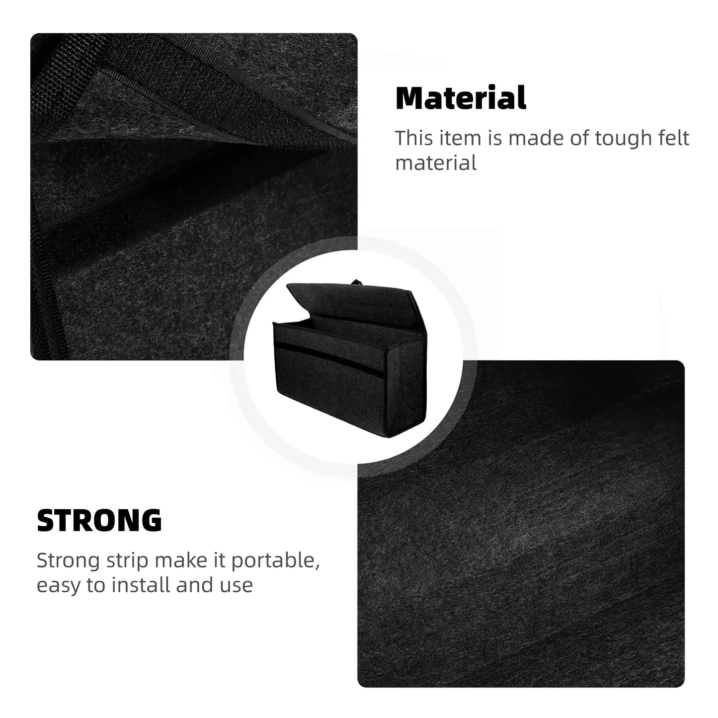 Large Anti Slip Compartment Boot Storage Organizer Tool Car Storage Bag Car Trunk Organizer Soft Felt Storage Box Accessories
