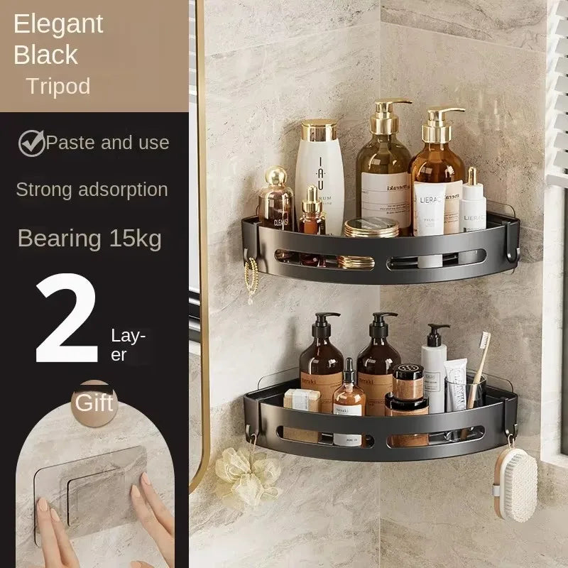 New 3/2/1PCS Adhensive Bathroom Shampoo Holder Shower Caddy Shelves Storage No Drill Shelf Corner Towel Holder Shelves For