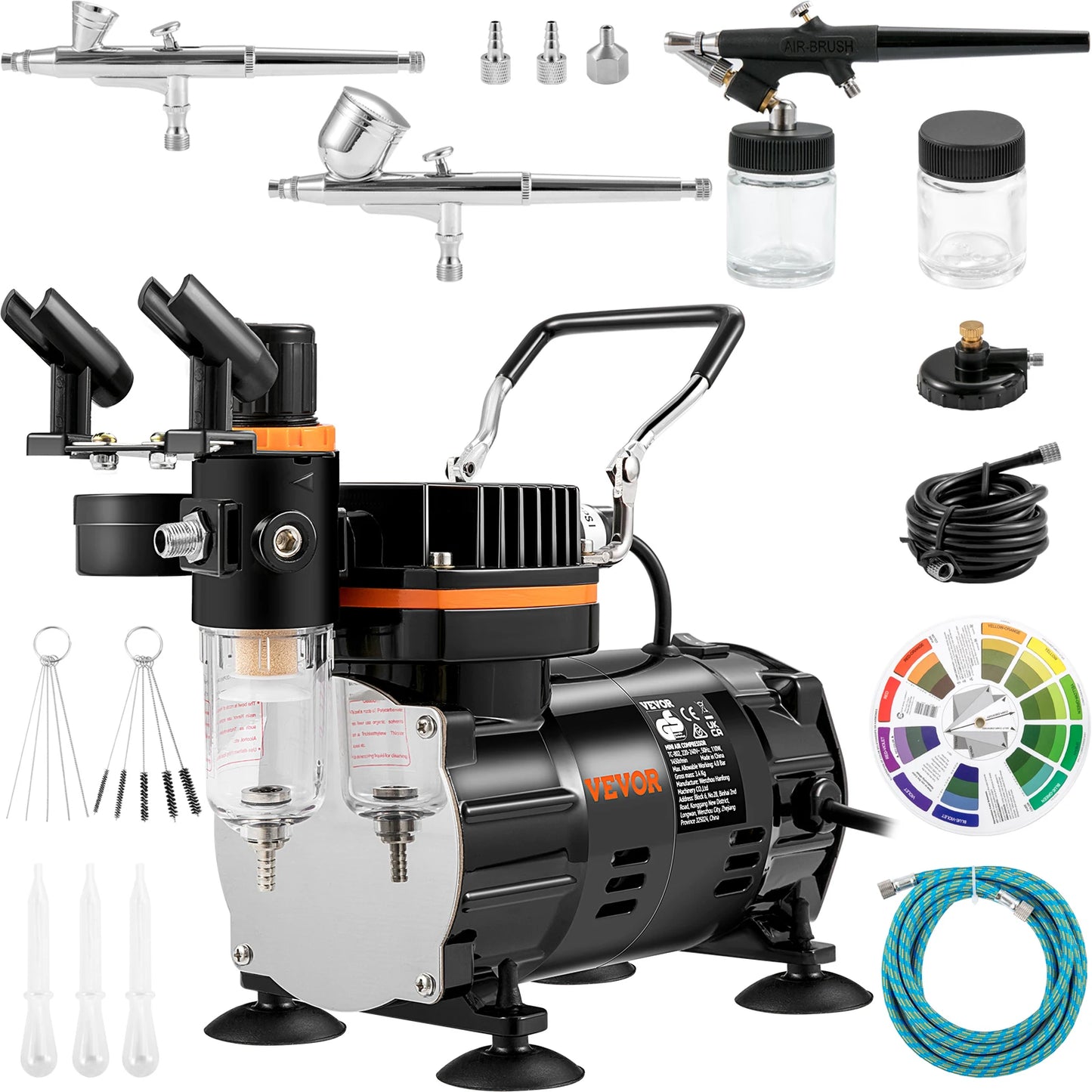 SucceBuy Professional Dual-Action Airbrush Kit 120W Electric Spray Gun Air Brush Painting Set Nail Tattoo Makeup Model Sprayer