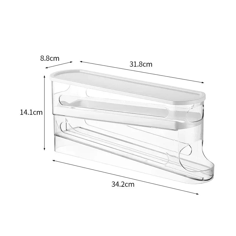 Bilayer Fridge Egg Storage Box Automatic Rolling Eggs Holder Rack Ladder Style Refrigerator Eggs Dispenser Egg Organizer 2030