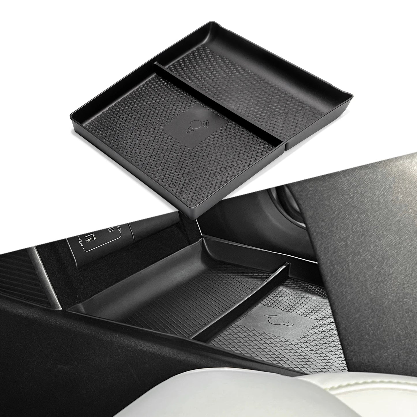 for Xpeng G6 2023 2024 Car Central Storage Box Cup Holder Dashboard Tray Interior Accessories Organizer Tidying Black