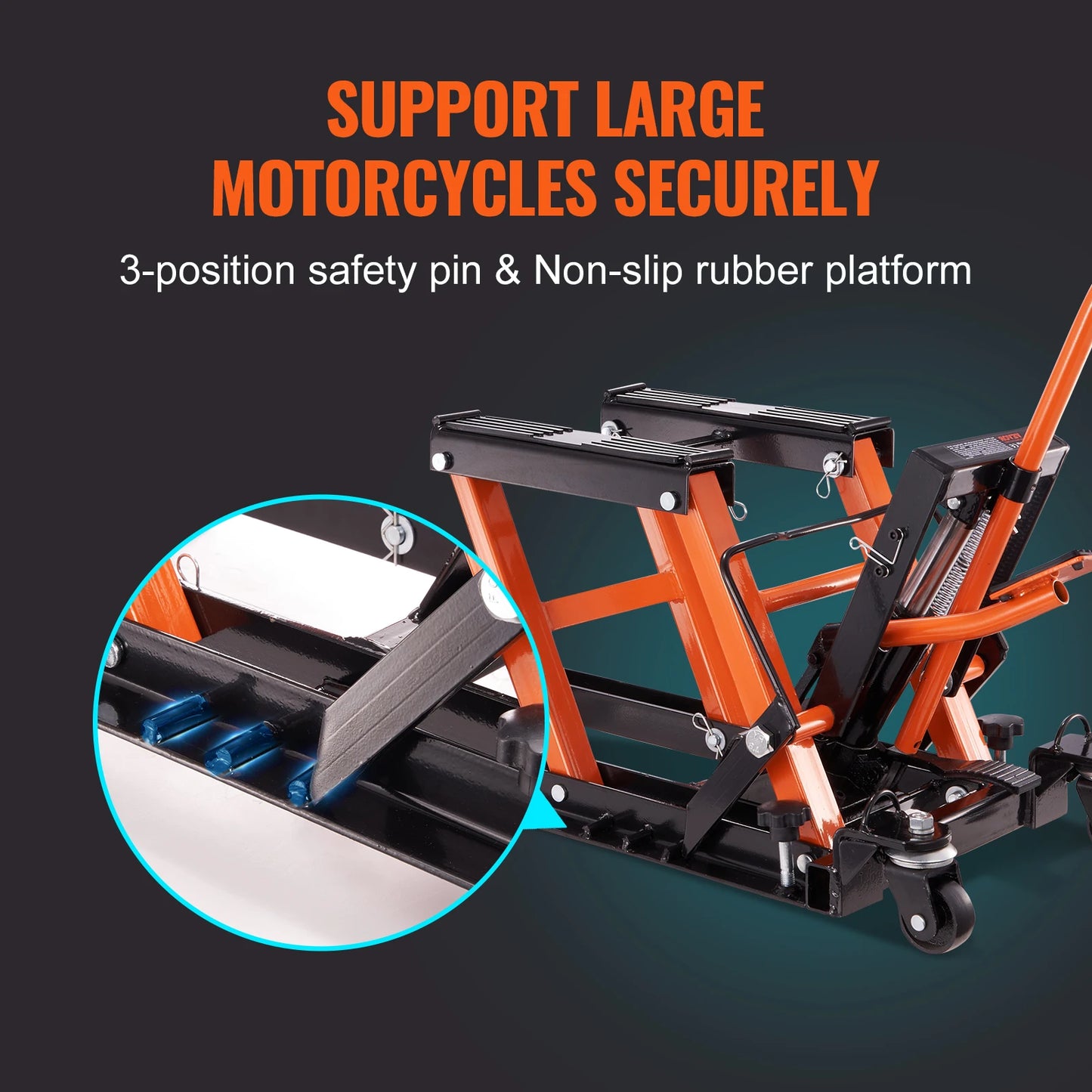 SucceBuy Steel Hydraulic Motorcycle Jack Stand 1500 LBS ATV Scissor Lift  4.7"-15" Scissor Lift Jack Stand for Motorcycle ATV