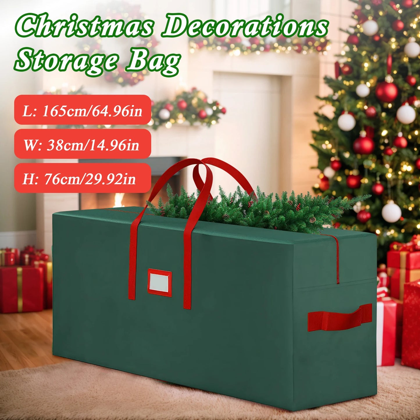 Oxford Xmas Tree Storage Bag w/Handle Waterproof Fold Tree Package Bag(165Green)