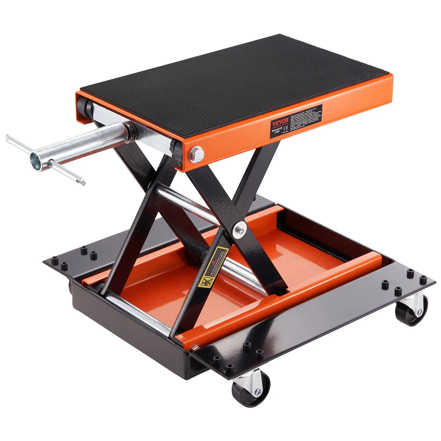 SucceBuy Motorcycle Lift 1100 LBS Motorcycle Lift Scissor Lift  with Dolly & Hand Crank Center Hoist Crank Stand for Motorcycle