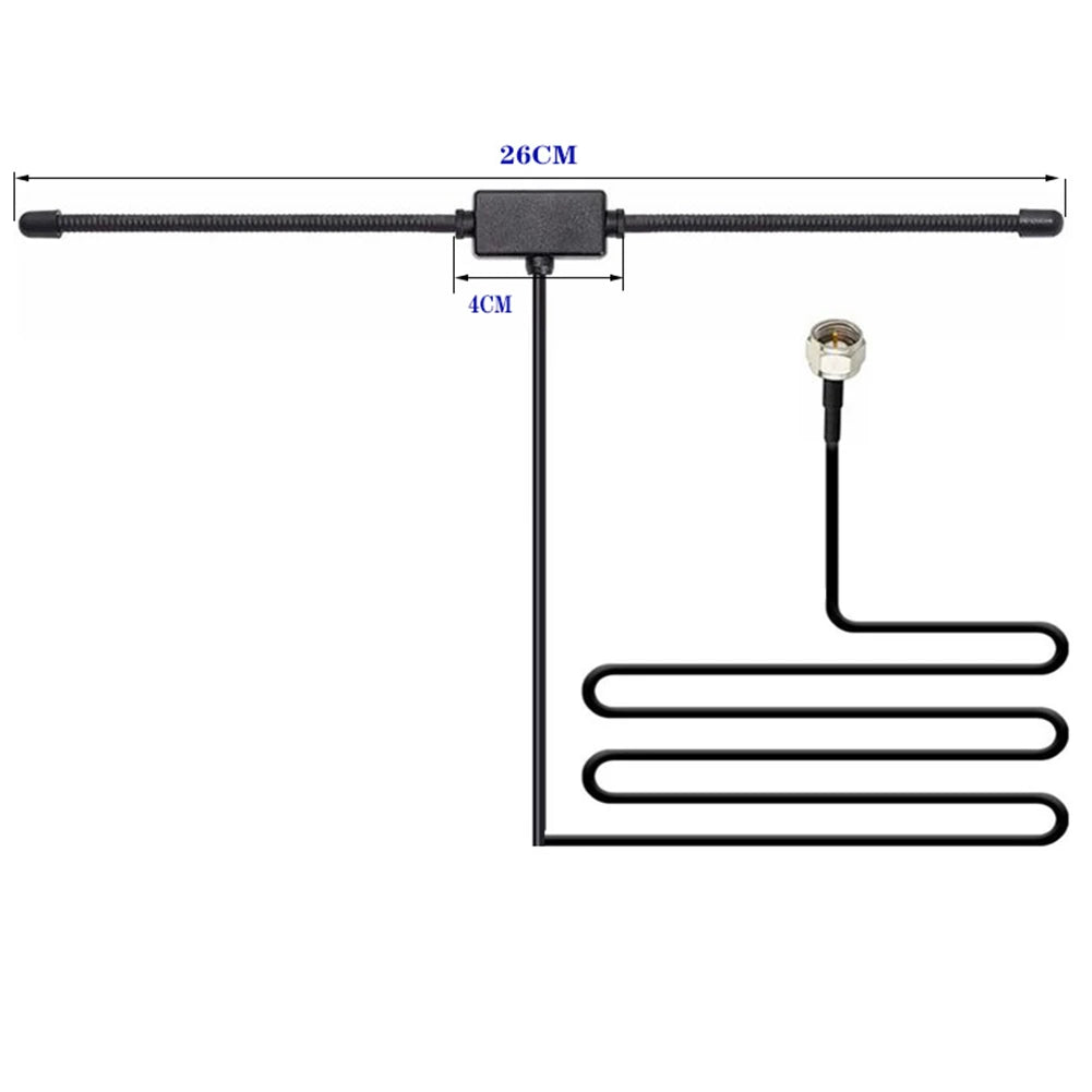 AM FM Radio Antenna F Female Head To TV 3.5Mono FM Sheep Horn Antenna Universal AM FM Dipole Antenna for Car FM TV Radio Station