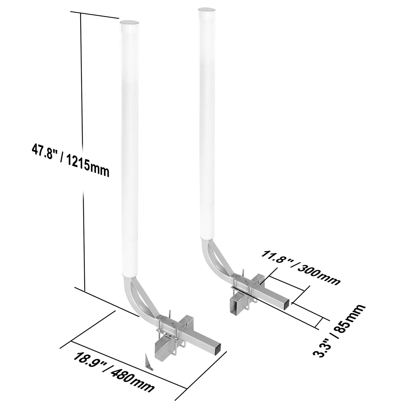 SucceBuy Boat Trailer Guide 2 PCS Rustproof Galvanized Steel Trailer Guide ons Trailer Guides with PVC Pipes for Boat