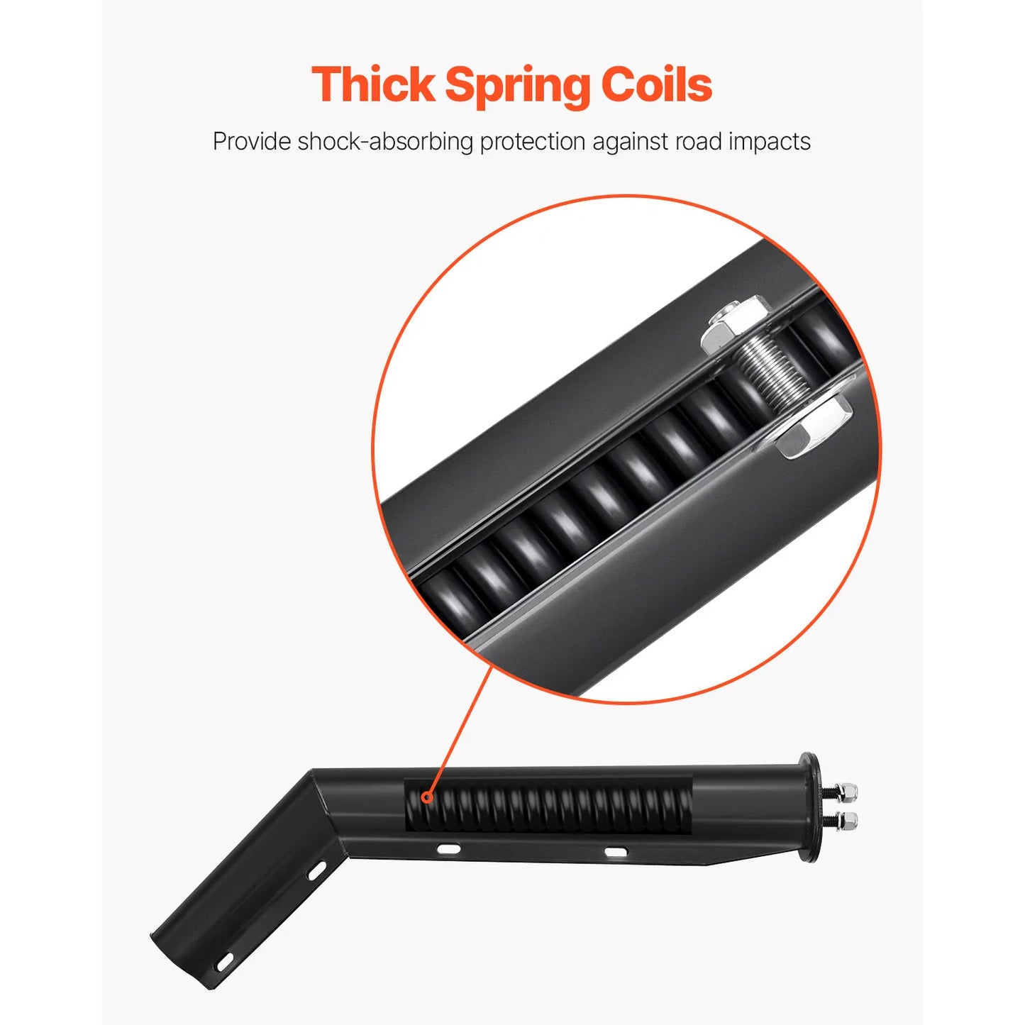 SucceBuy Angled Spring Loaded Mud Flap Hangers 1-1/8"Bolt Spacing Mudflap Hangers for Semi Trucks Heavy Duty Mud Flap Hanger Set