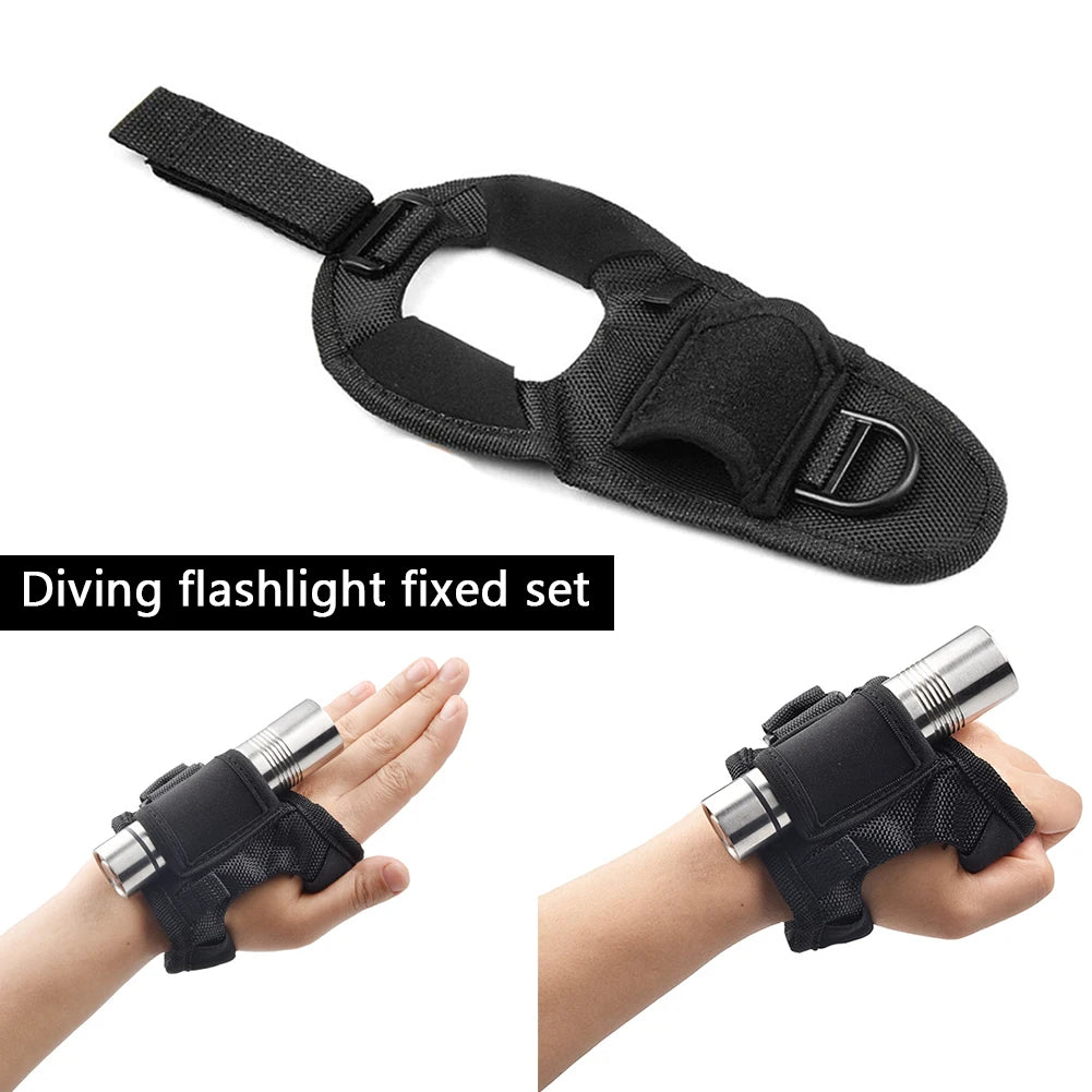 Scuba Dive Flashlight Holder Snorkeling Torch Wrist Strap Gloves for Hunting