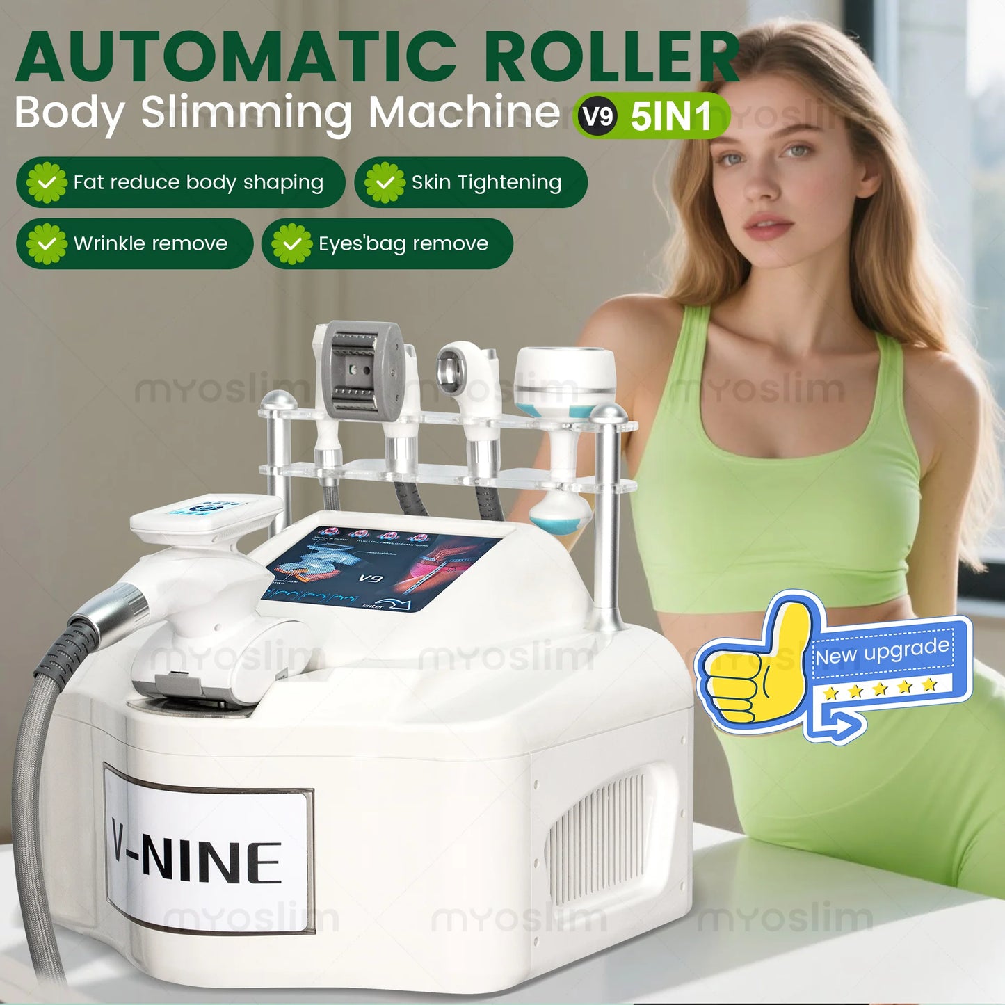 V-NINE 5 In 1 Vacuum RF Roller 40K Cavitation Slimming Machine Cellulite Reduction Facial Lifting Wrinkle Removal AnAnti-Aging