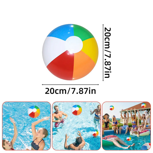 3Pcs Inflatable Beach Ball Summer Outdoor Swimming Pool Colorful Stripe Ball Toys Party Water Game Sports Ball Fun Toys for Kids