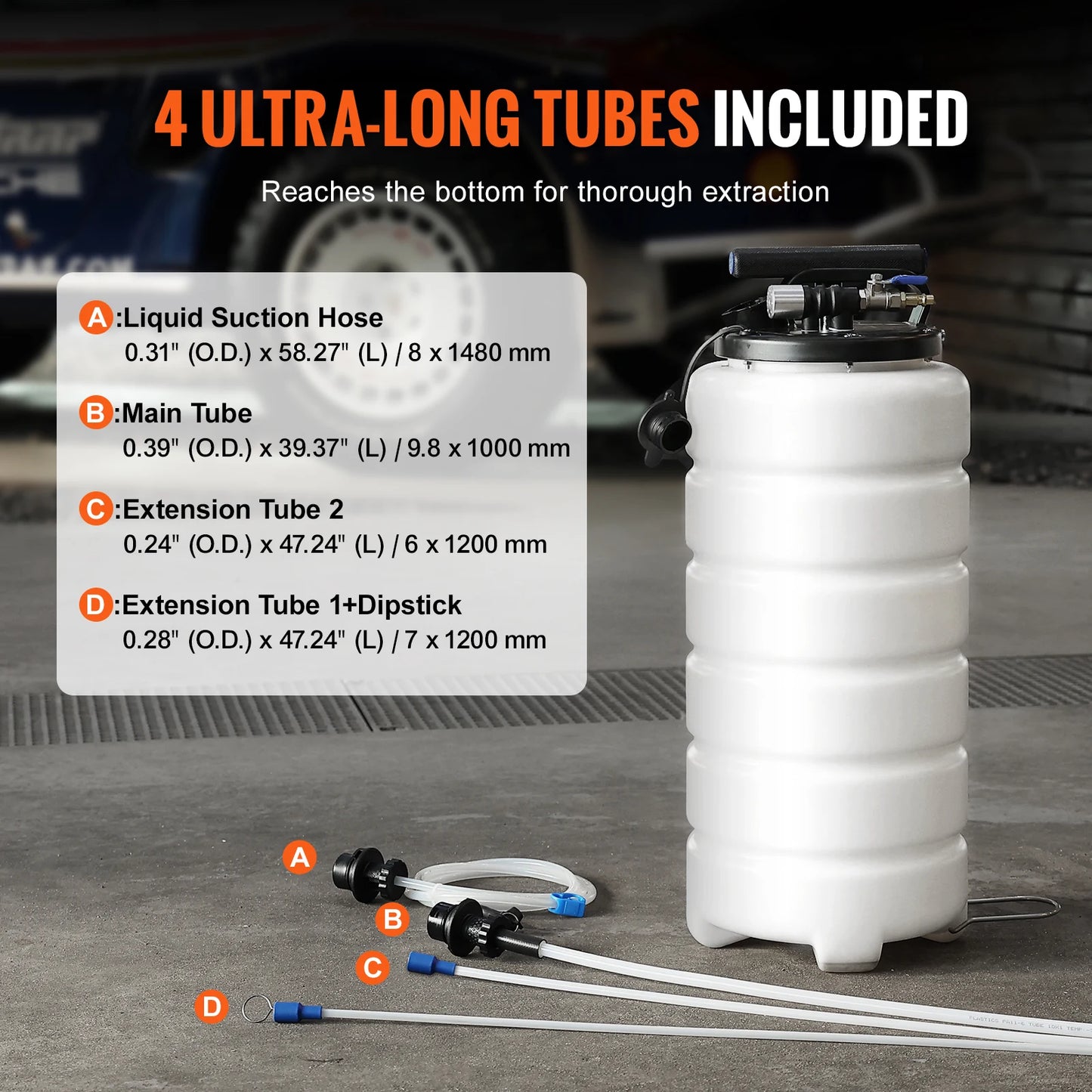 SucceBuy 6.5L/15L Pneumatic/Manual Fluid Extractor with Suction Hose Oil Change Pump for Automotive Fluids Vacuum Evacuation