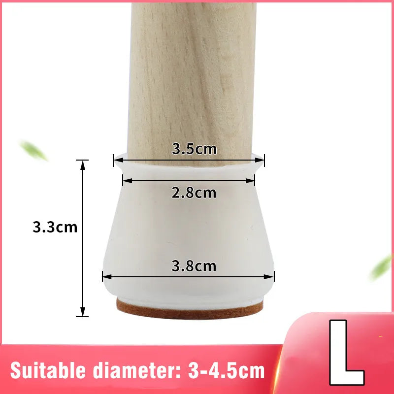 8Pcs TPE Silicone Chair Leg Floor Protectors with Felt,Chair Leg Caps,Furniture Leg Feet Protection Cover Protect Hardwood Floor