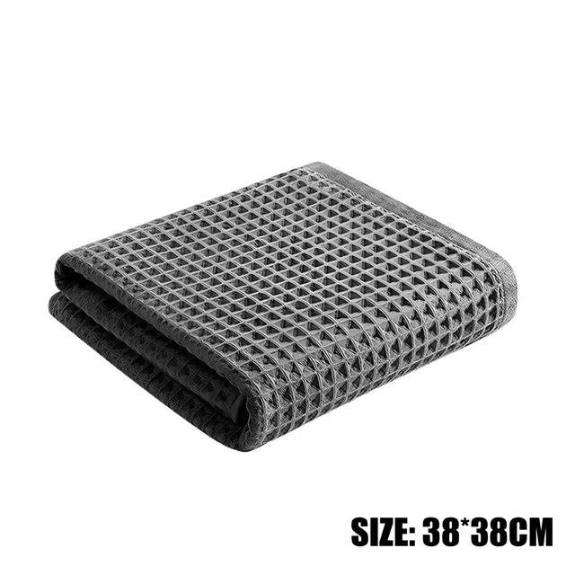 Car Wash Towel Glass Cleaning Water Drying Microfiber Window Clean Wipe Auto Detailing Waffle Weave for Kitchen Bath Home Office