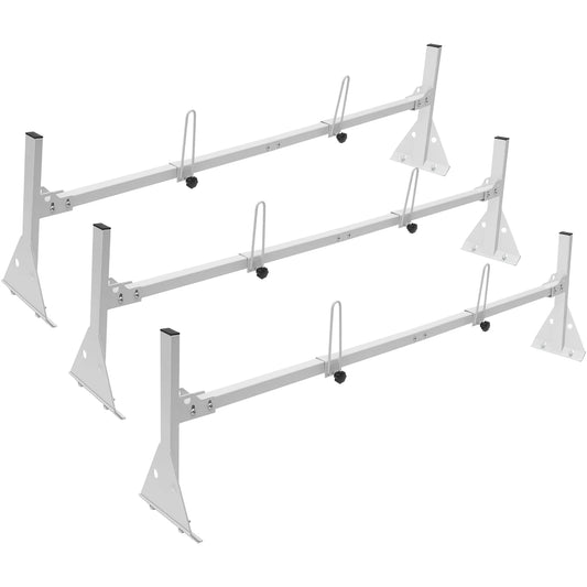 SucceBuy Van Ladder Rack Adjustable Rain Gutter Van Roof Racks Alloy Steel Roof Rack with 750 lb Capacity Fit for Full-Size Vans