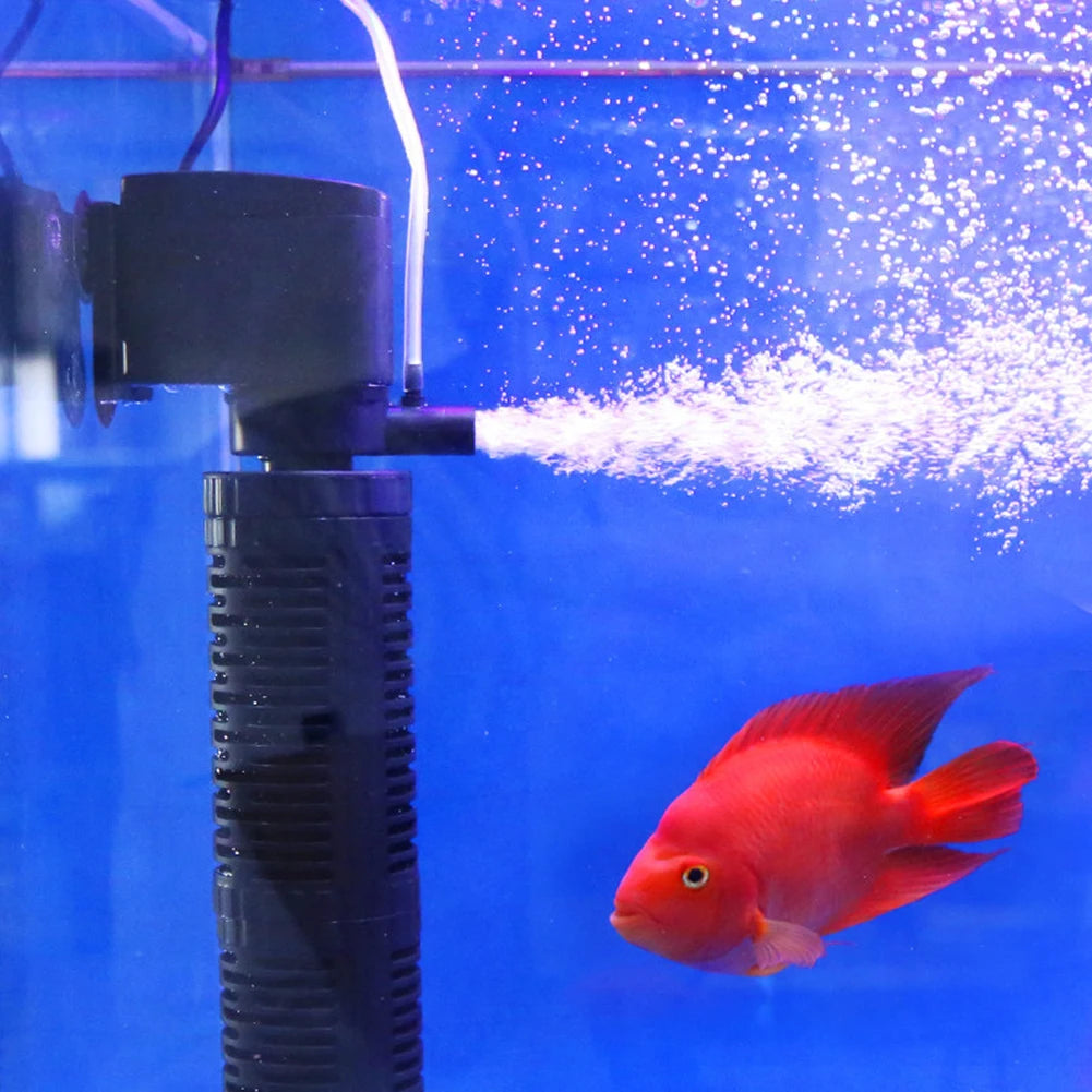 3 in 1 Aquarium Internal Filter Silent Mini Aquarium Filter Waterproof Fish Tank Pump Submersible Water Purifier for Fish Tank