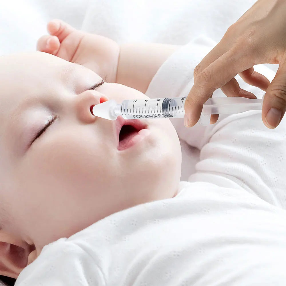 1/2pcs Needle Tube Soft Silicone Baby Nasal Aspirator with Spray Tips Portable Quick Rinse Baby Nasal Irrigator Nose Sucker