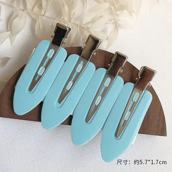 2-4pcs Cherry Pink Seamless Edge Clip Women Girl Sweet Beauty No Bend Hair Side Clip Duckbill Clip Bangs Hairpin Hair Style Tool