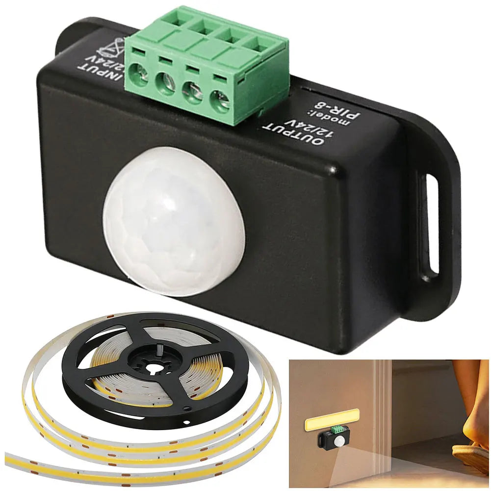 DC 12V 24V 6A IR Infrared Detector Light Switch Module Automatic Adjust PIR Motion Sensor Light Switch for LED Strip Light Lamp