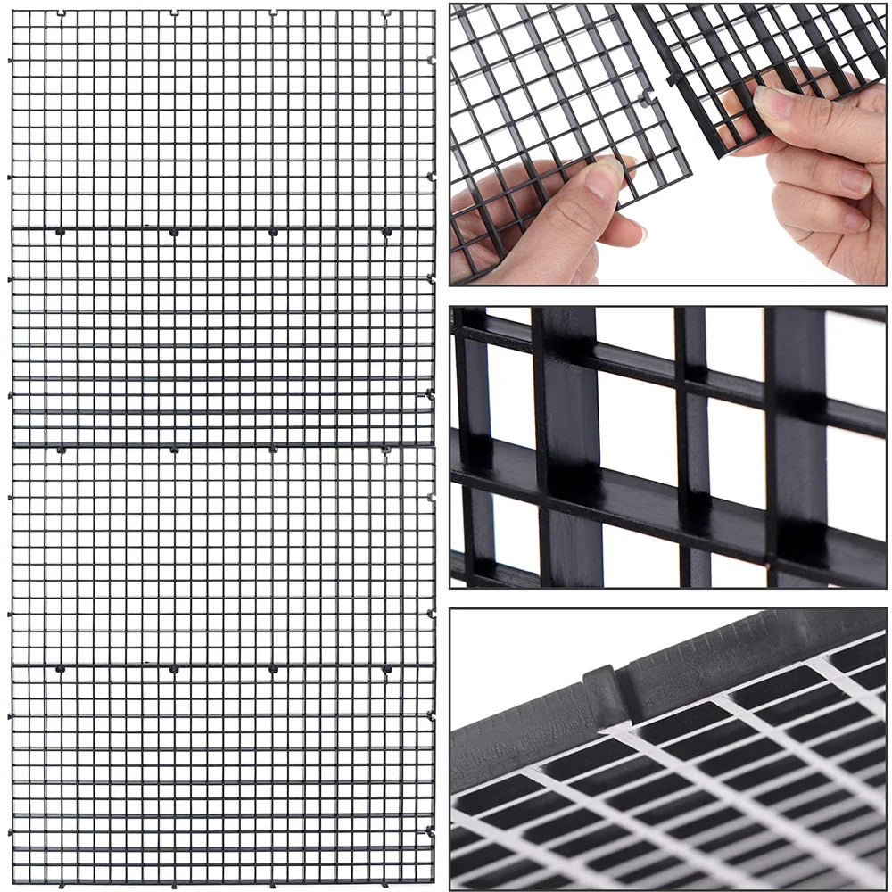 8PCS Plastic Fish Grid Divider Durable Holder Fish Tank Tray Egg Crate Aquarium