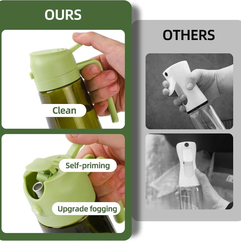 Oil Spray Bottle Oil Cruet Dispenser  Kitchen Items and Accessories 500ml Oil Spray for Cooking Plastics Spray Pour Camping BBQ